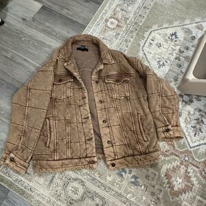 Forever 21 Tan Quilted Shirt Jacket